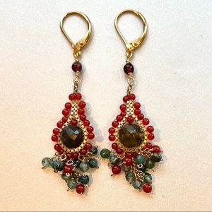 GF & Gemstone Chandelier Earrings